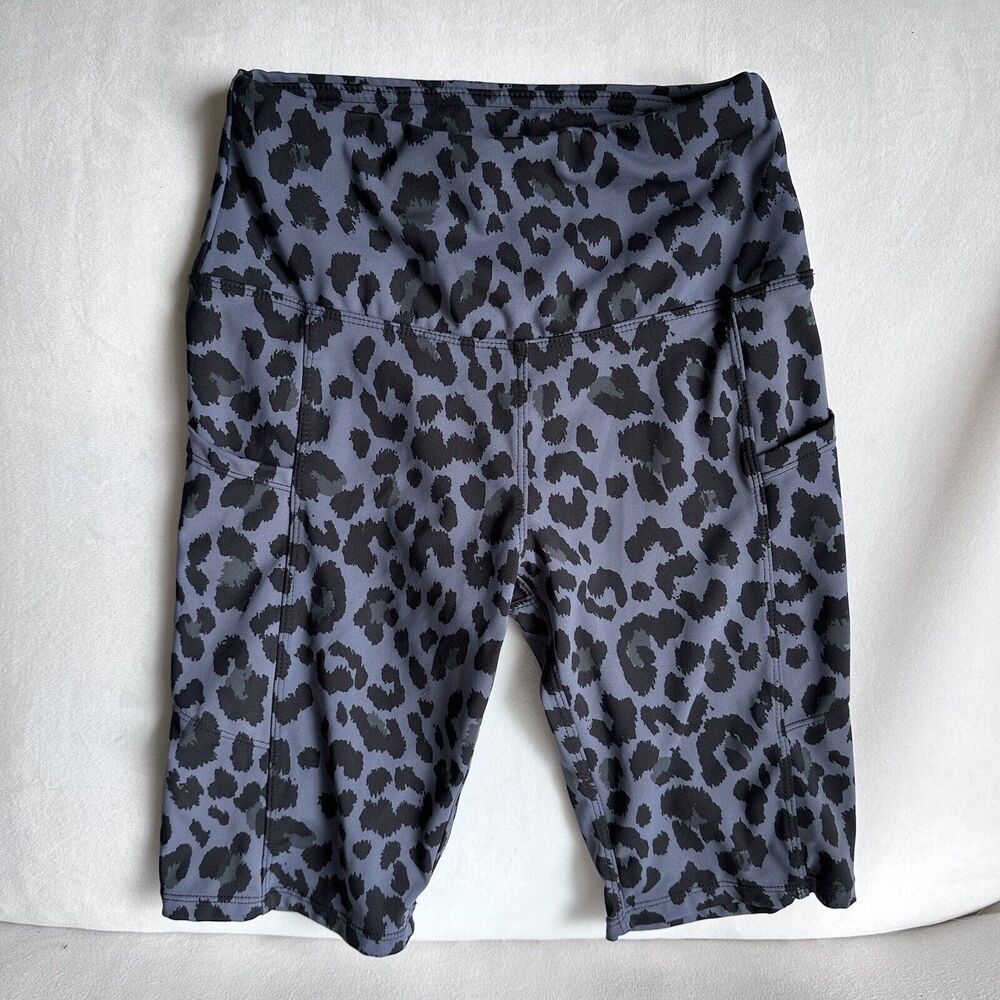 Jugofar Blue Leopard Print Biker Shorts Size XS